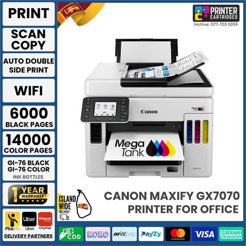 Canon MAXIFY GX7070 Printer 4-in-1 Wireless MegaTank