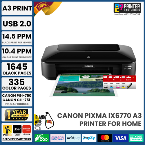 Canon PIXMA IX6770 A3 Printer Print Only