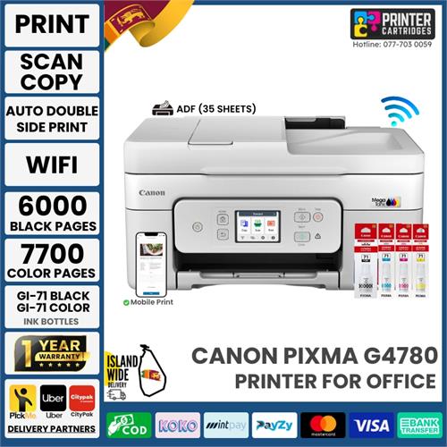 Canon PIXMA MegaTank G4780 All-in-one, Duplex, ADF Printer