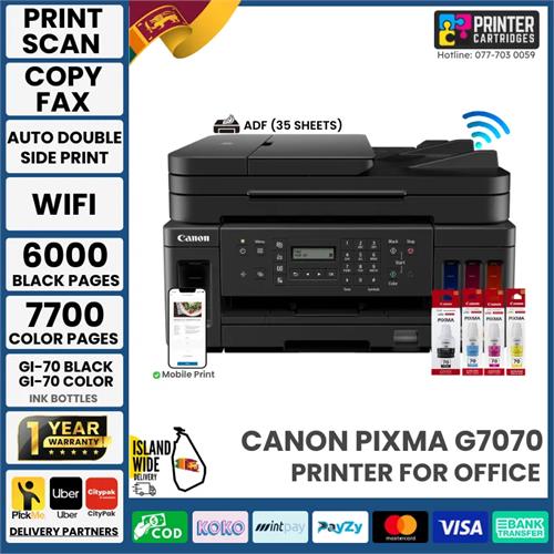 Canon PIXMA MegaTank G7070 All-in-one, Duplex, ADF Printer