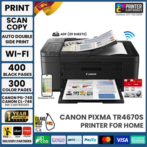 Canon PIXMA TR4670S All-in-One Wireless Color Printer