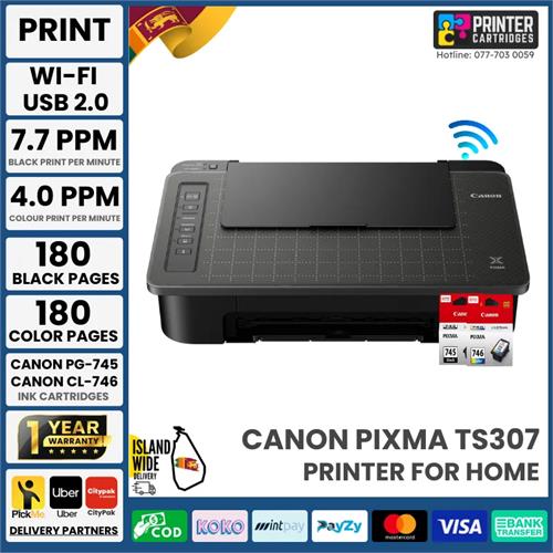 Canon TS307 Inkjet Printer (PC567A) Wireless Print only Home