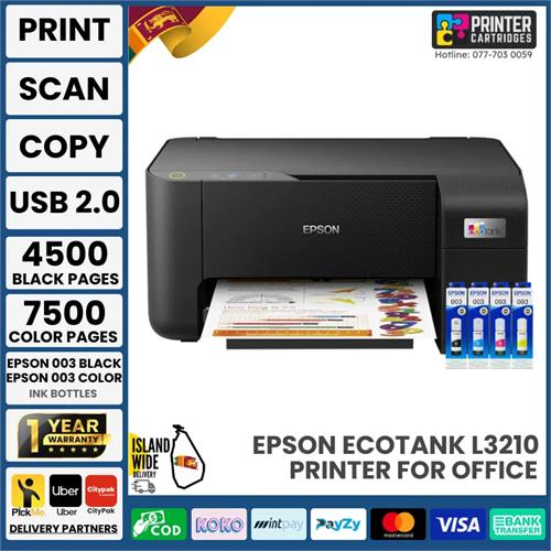 Epson L3210 Ink Tank Printer Print-Scan-Copy