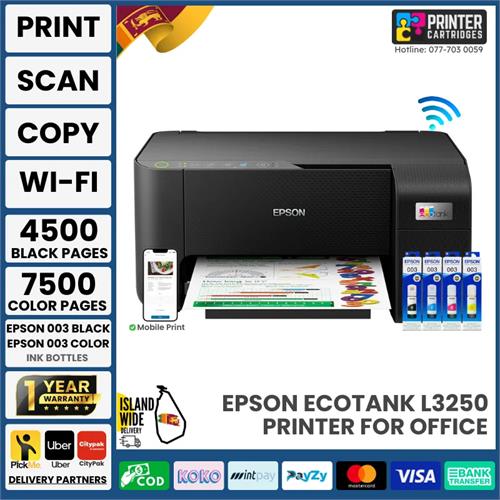 Epson L3250 Ink Tank Printer Wireless Printer Print-Scan-Copy