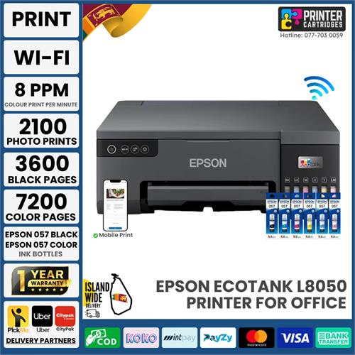 Epson L8050 Ink Tank Wireless Photo Printer (C11CK37402)