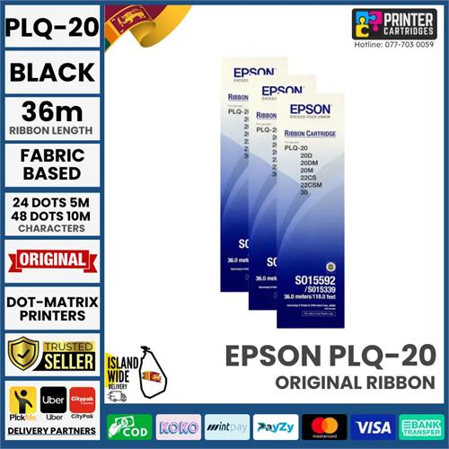 Epson PLQ 20 Ribbon For PLQ-20, 30, 35, 50 Dot Matrix Genuine
