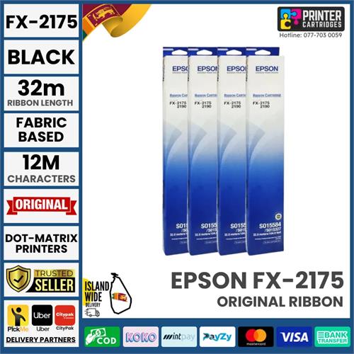 Epson FX-2175 Ribbon For FX2175, FX2190 Dot Matrix Genuine