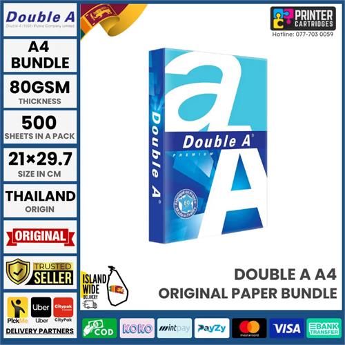 DOUBLE A 80gsm A4 Bundle-500 Sheets PC238N Photocopy