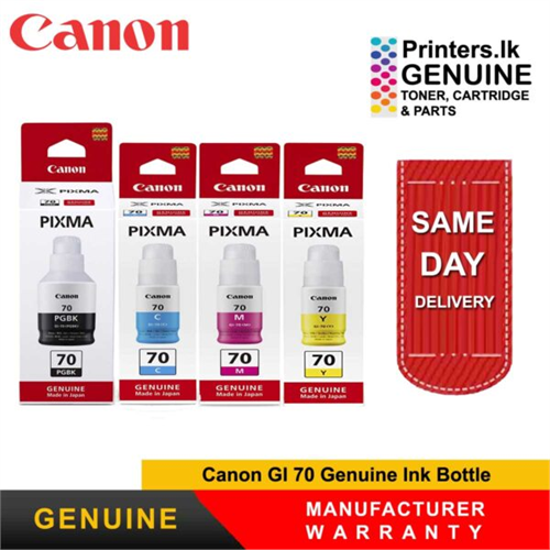 Canon GI 70 Genuine Ink Bottle PGBK and Colours