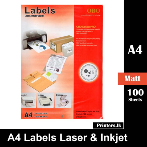 A4 Sticker Paper Matt For Inkjet And Laser Printer