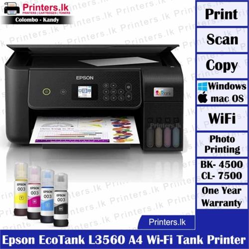 Epson EcoTank L3560 A4 Wi-Fi All-in-One Ink Tank Printer