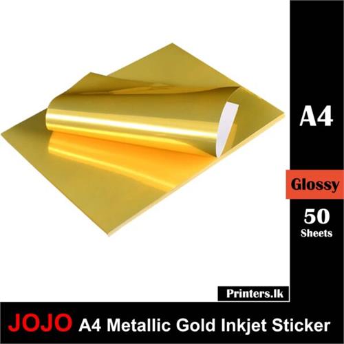 A4 Metallic Gold Inkjet Printable Sticker Sheet 50pcs