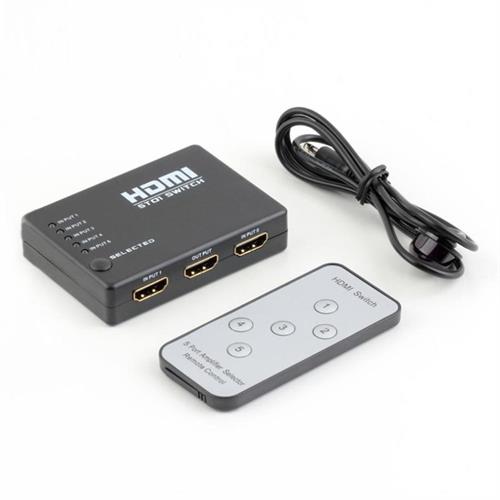 5 to 1 Switch HDMI Hub TV Switcher Ultra HD IR Remote For HDTV PC
