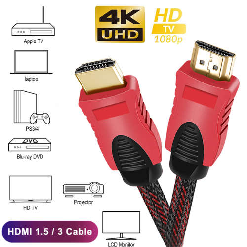 HDMI Cable 1080P Full HD Gold Plated Video Cables 3D HDMI-Compatible Flat Cable For HDTV PS Splitter