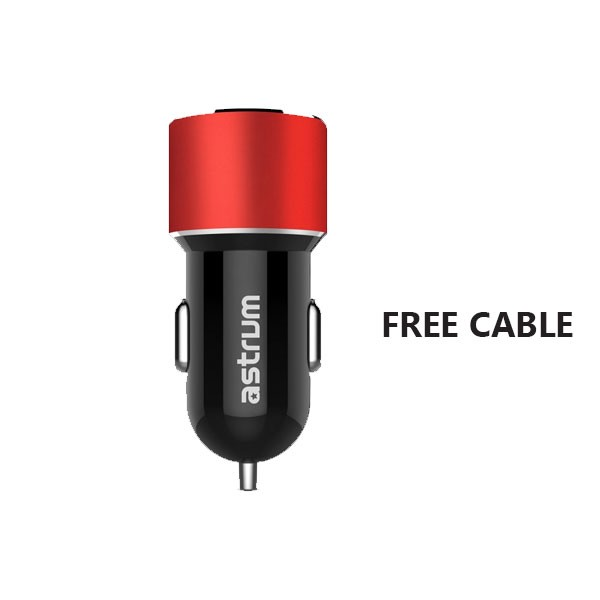 Astrum Car Charger Dual USB 2.4 amp - Red