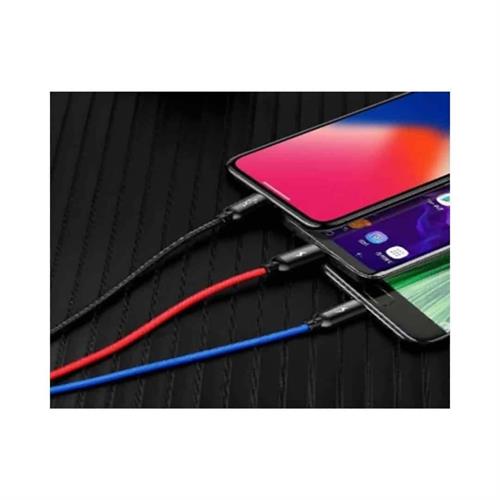 Baseus Three Primary Colors 3-in-1 Cable USB For M+L+T 3.5A 1.2M Black