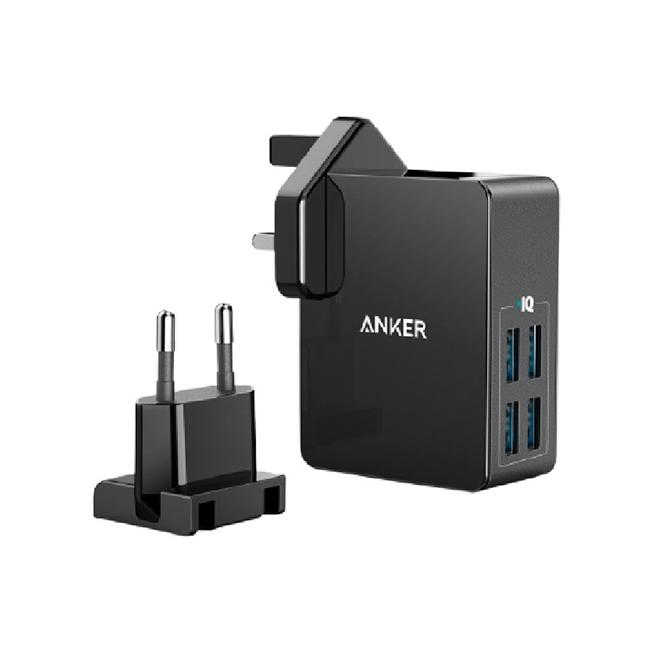 Anker USB Plug Charger 5.4A\/27W 4-Port USB Wall Charger with Round And Square Pin