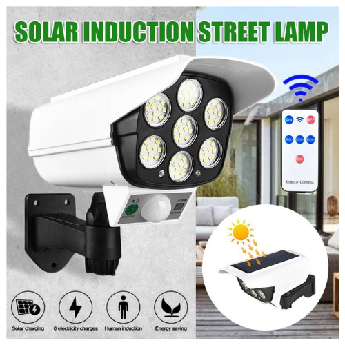 2 In1 77 SMD Solar Powered Light Security Simulation Dummy Security Camera