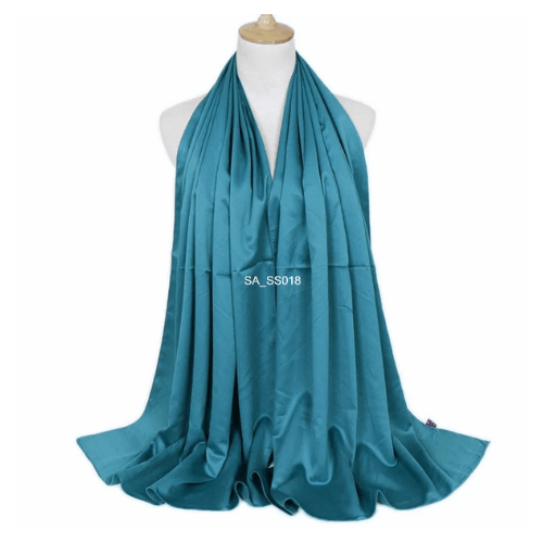 Luxury Soft Silk Shawl Teal Blue