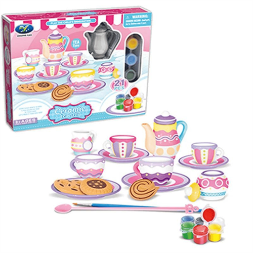 DIY Ceramic Painted Tea Set 21 Pieces