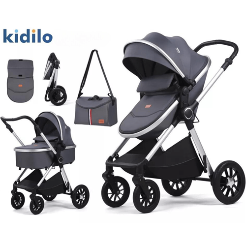 Kidilo Modern 3 in 1 Two Way Travel system Bassinet, Stroller and Carry cot