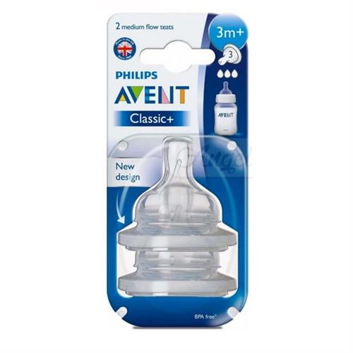 Philips Avent Classic+ Teat - 3M+ Medium Flow (Twin Pack)