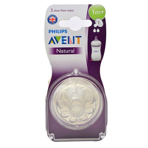 Philips Avent Natural Teat - 1M+ Slow Flow (Twin Pack)