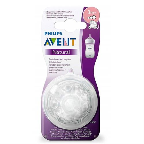 Philips Avent Natural Teat - 3M+ Variable Flow (Twin Pack)