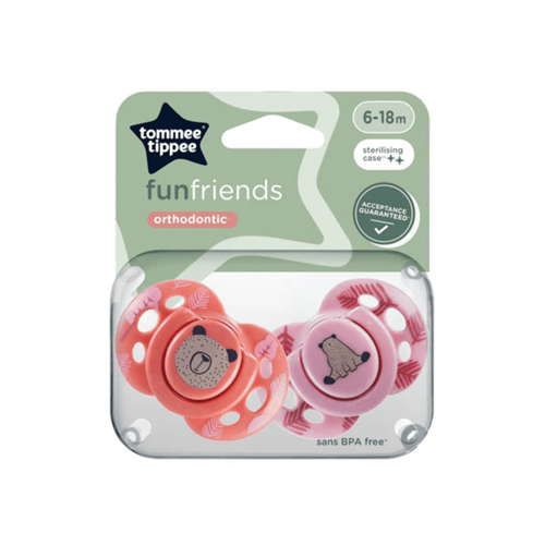 Tommee Tippee Fun Friends Soothers 6 18m (Twin Pack)