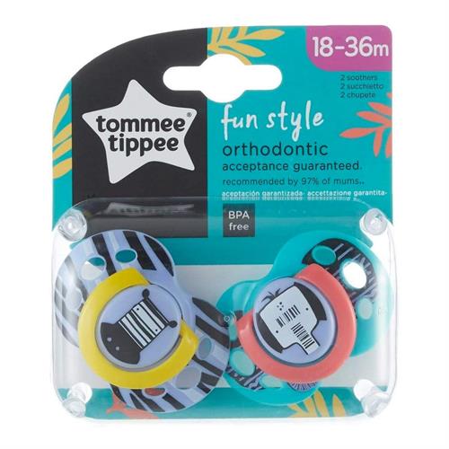 Tommee Tippee Fun Style Soother 2Pk (18-36m)