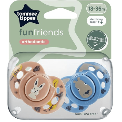 Tommee Tippee Soothers 18-38m Fun Friends Twin Pack