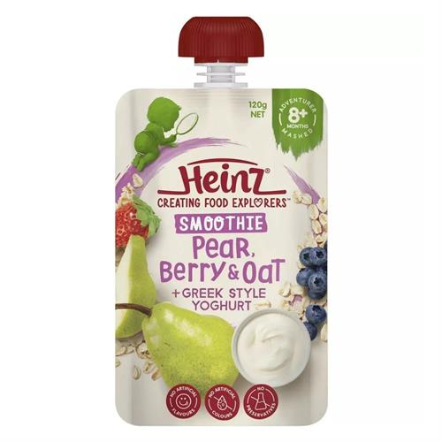 Heinz Smoothie Pear, Berry, Oat, Greek Yoghurt Baby Food 8+ Months 120g