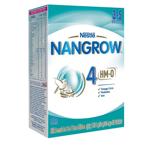 Nestle NANGROW 4 HMO Milk Formula for 3 to 5 years Children, 350g Bag In Box Pack