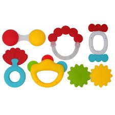 6pcs Huanger Baby Rattles with Teether Set HE0151