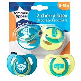 Tommee Tippee Cherry Latex Soother 2Pk (6-18m)
