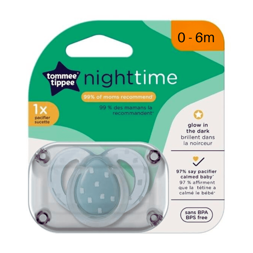 Tommee Tippee Night Time Glow in the Dark Pacifiers (0 6m) - 1 pcs pack