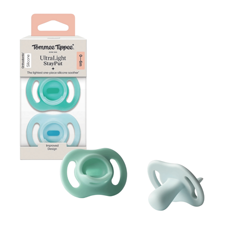 Tommee Tippee Ultra-Light Stayput Silicone Soother 0 6M (2-Pack)