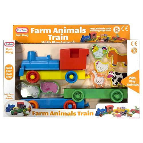 Fun Time - Push Along Farm Train with Play Animals