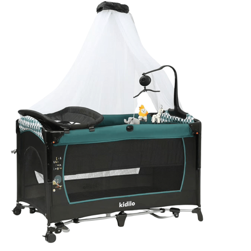 Kidilo Bed side Travel Cot UP650A - GREEN