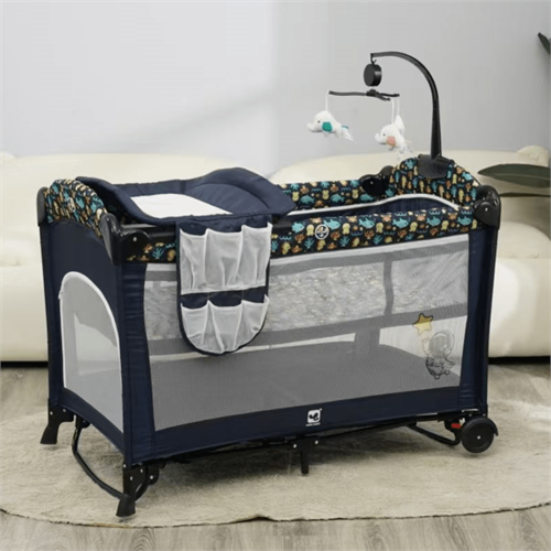 Baby Cot Playpen Baby Crib with Changing Station and Toys - KDD-970