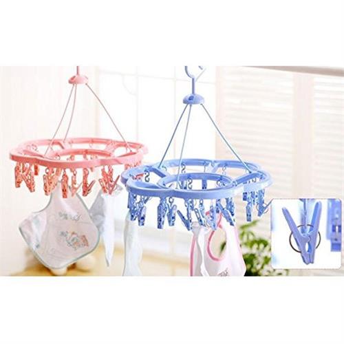 Circular (Flower Design) Laundry Drying Hanger with 24 Clips