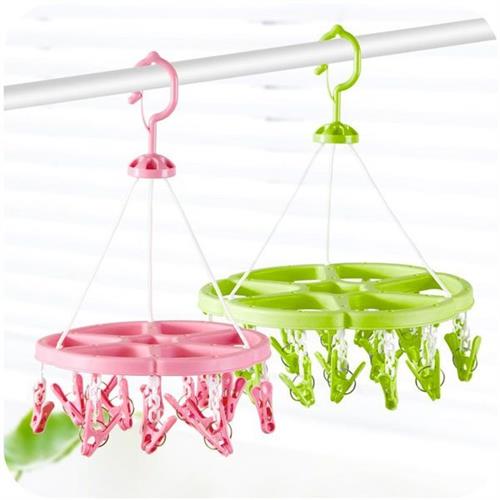 Circular Laundry Drying Hanger with 24 Clips