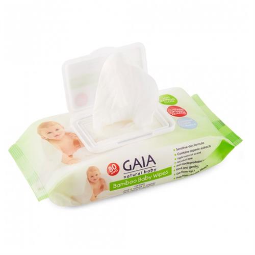 GAIA Natural Baby Bamboo Wipes 80 Wipes