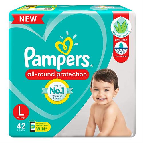 Pampers Pants Large 42 Pants (9-14 KG)