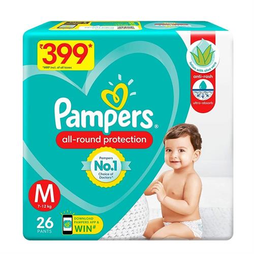 Pampers Pants Medium 26 Pants (7-12 KG)