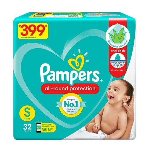 Pampers Pants Small 32 Pants (4-8 KG)