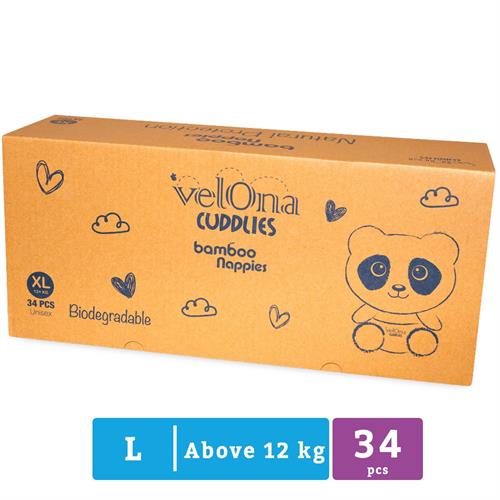 Velona Biodegradable Bamboo Diaper - Extra Large - 34pcs