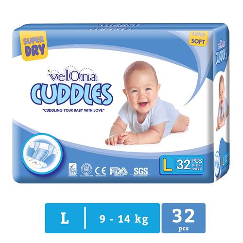 Velona Cuddles - Large Baby Diapers - 32 Pc Pack