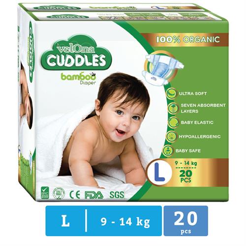 Velona Cuddles - Large - Bamboo Diapers - 20 Pc Pack