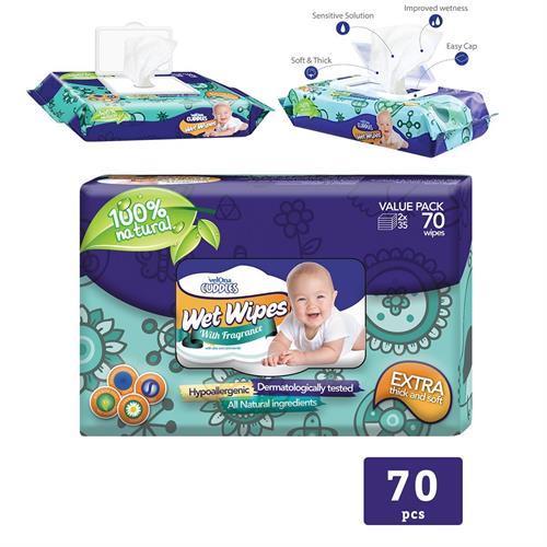 Velona Cuddles - Wet Wipes - 70 Wipes